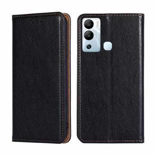 For Infinix Hot 12i Gloss Oil Solid Color Magnetic Leather Phone Case(Black)