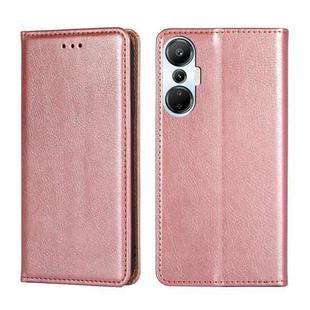 For Infinix Hot 20S Gloss Oil Solid Color Magnetic Leather Phone Case(Rose Gold)