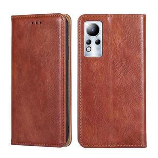 For Infinix Note 11 Gloss Oil Solid Color Magnetic Leather Phone Case(Brown)