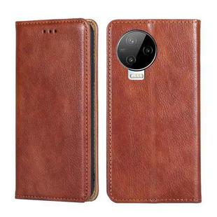 For Infinix Note 12 Pro 4G / Note 12 2023 Gloss Oil Solid Color Magnetic Leather Phone Case(Brown)