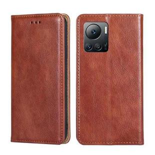 For Infinix Note 12 VIP Gloss Oil Solid Color Magnetic Leather Phone Case(Brown)