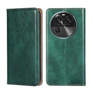 For OPPO Find X6 5G Gloss Oil Solid Color Magnetic Leather Phone Case(Green)