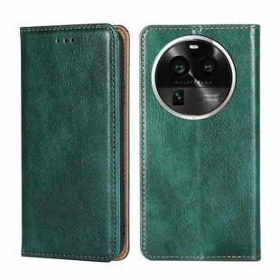 For OPPO Find X6 Pro 5G Gloss Oil Solid Color Magnetic Leather Phone Case(Green)