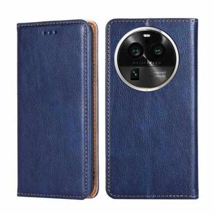 For OPPO Find X6 Pro 5G Gloss Oil Solid Color Magnetic Leather Phone Case(Blue)