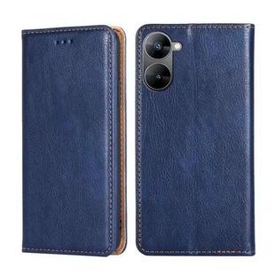 For Realme V30 5G / V30T Gloss Oil Solid Color Magnetic Leather Phone Case(Blue)