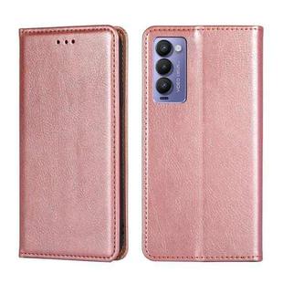 For Tecno Camon 18 / 18P Gloss Oil Solid Color Magnetic Leather Phone Case(Rose Gold)