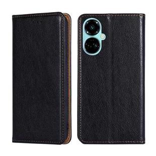 For Tecno Camon 19 / 19 Pro Gloss Oil Solid Color Magnetic Leather Phone Case(Black)