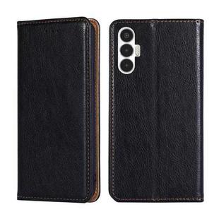 For Tecno Pova 3 Gloss Oil Solid Color Magnetic Leather Phone Case(Black)
