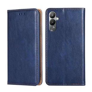 For Tecno Pova 4 Gloss Oil Solid Color Magnetic Leather Phone Case(Blue)