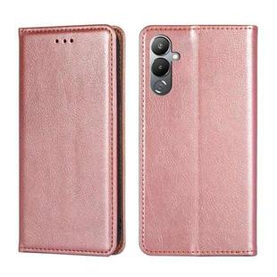 For Tecno Pova 4 Gloss Oil Solid Color Magnetic Leather Phone Case(Rose Gold)