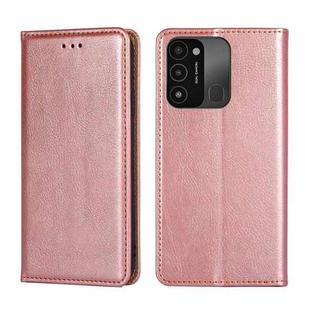 For Tecno Spark 8C Gloss Oil Solid Color Magnetic Leather Phone Case(Rose Gold)