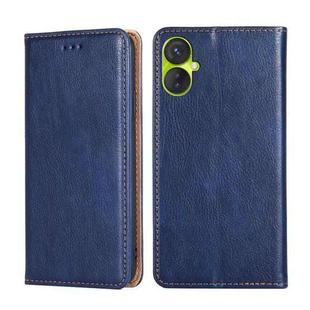 For Tecno Spark 9 Pro Gloss Oil Solid Color Magnetic Leather Phone Case(Blue)