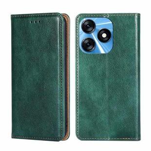 For Tecno Spark 10 4G Gloss Oil Solid Color Magnetic Leather Phone Case(Green)