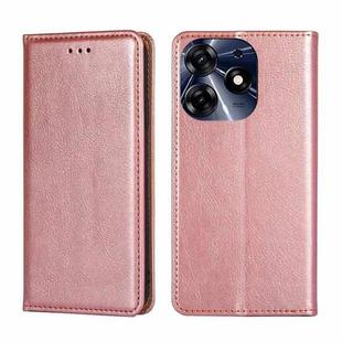 For Tecno Spark 10 Pro Gloss Oil Solid Color Magnetic Leather Phone Case(Rose Gold)