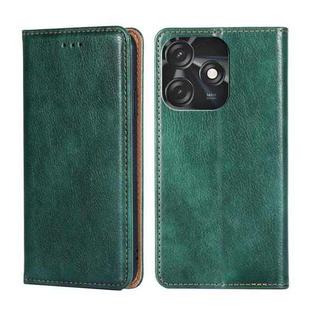 For Tecno Spark 10C Gloss Oil Solid Color Magnetic Leather Phone Case(Green)