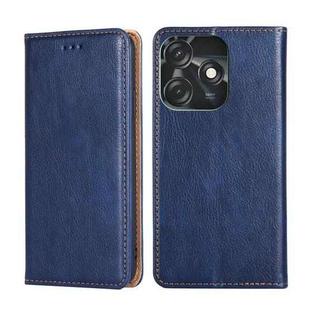 For Tecno Spark 10C Gloss Oil Solid Color Magnetic Leather Phone Case(Blue)