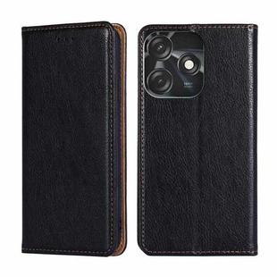 For Tecno Spark 10C Gloss Oil Solid Color Magnetic Leather Phone Case(Black)