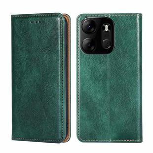 For Tecno Spark GO 2023 Gloss Oil Solid Color Magnetic Leather Phone Case(Green)