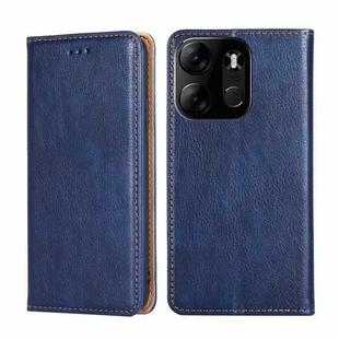 For Tecno Spark GO 2023 Gloss Oil Solid Color Magnetic Leather Phone Case(Blue)