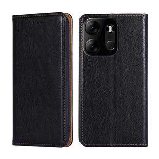 For Tecno Spark GO 2023 Gloss Oil Solid Color Magnetic Leather Phone Case(Black)