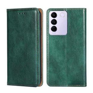 For vivo S16E Gloss Oil Solid Color Magnetic Leather Phone Case(Green)