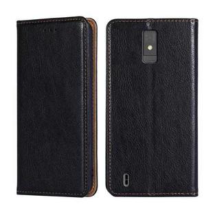 For ZTE Blade A32 Gloss Oil Solid Color Magnetic Leather Phone Case(Black)