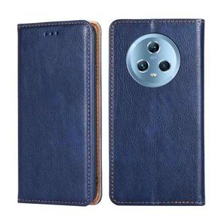 For Honor Magic5 Gloss Oil Solid Color Magnetic Leather Phone Case(Blue)