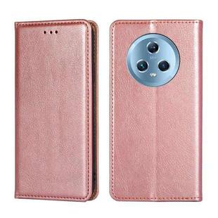 For Honor Magic5 Gloss Oil Solid Color Magnetic Leather Phone Case(Rose Gold)