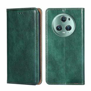 For Honor Magic5 Pro Gloss Oil Solid Color Magnetic Leather Phone Case(Green)