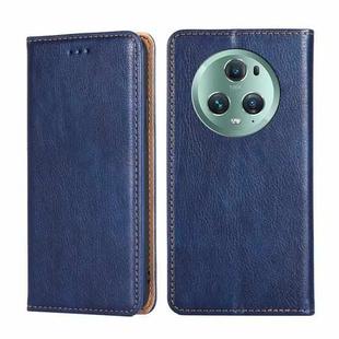 For Honor Magic5 Pro Gloss Oil Solid Color Magnetic Leather Phone Case(Blue)