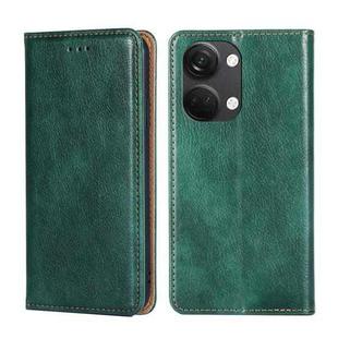 For OnePlus Ace 2V 5G Gloss Oil Solid Color Magnetic Leather Phone Case(Green)