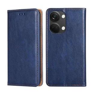 For OnePlus Ace 2V 5G Gloss Oil Solid Color Magnetic Leather Phone Case(Blue)