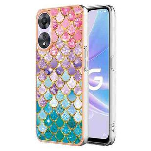 For OPPO A78/A58 Electroplating IMD TPU Phone Case(Colorful Scales)