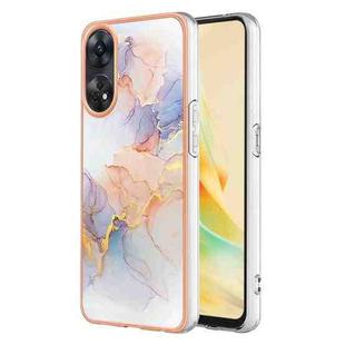 For OPPO Reno8 T 4G Electroplating IMD TPU Phone Case(White Marble)
