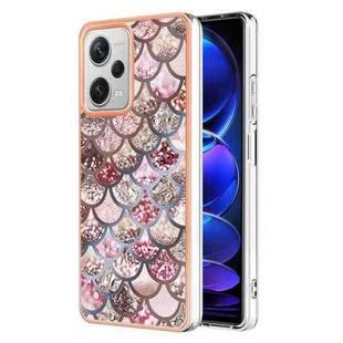 For Xiaomi Redmi Note 12 Pro+ 5G Global Electroplating IMD TPU Phone Case(Pink Scales)