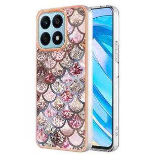 For Honor X8a Electroplating IMD TPU Phone Case(Pink Scales)
