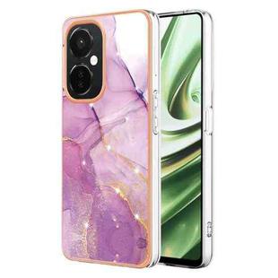 For OnePlus Nord CE 3 5G Electroplating Marble Dual-side IMD Phone Case(Purple 001)