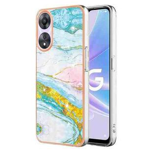 For OPPO A78/A58 Electroplating Marble Dual-side IMD Phone Case(Green 004)