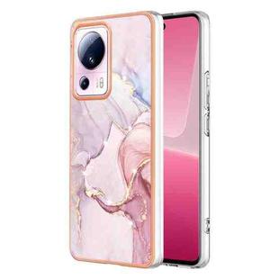 For Xiaomi 13 Lite 5G Electroplating Marble Dual-side IMD Phone Case(Rose Gold 005)