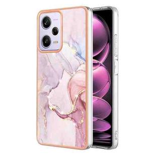 Electroplating Marble Dual-side IMD Phone Case For Xiaomi Redmi Note 12 Pro 5G Global/Note 12 Pro 5G China/Poco X5 Pro 5G/Note 12 Pro Speed(Rose Gold 005)