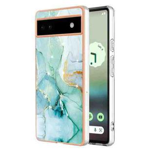 For Google Pixel 6a Electroplating Marble Dual-side IMD Phone Case(Green 003)