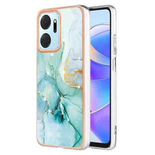 For Honor X7a Electroplating Marble Dual-side IMD Phone Case(Green 003)