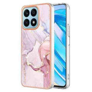 For Honor X8a Electroplating Marble Dual-side IMD Phone Case(Rose Gold 005)