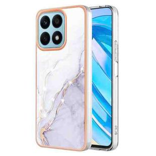 For Honor X8a Electroplating Marble Dual-side IMD Phone Case(White 006)