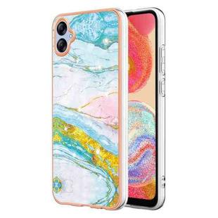 For Samsung Galaxy A04e Electroplating Marble Dual-side IMD Phone Case(Green 004)