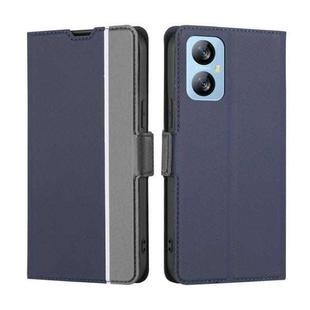 For Blackview A52 Twill Texture Side Buckle Leather Phone Case(Blue)