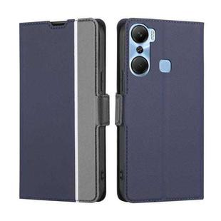 For Infinix Hot 12 Pro Twill Texture Side Buckle Leather Phone Case(Blue)