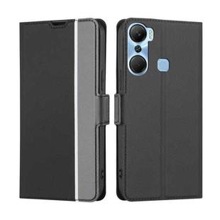 For Infinix Hot 12 Pro Twill Texture Side Buckle Leather Phone Case(Black)