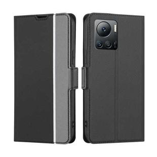 For Infinix Note 12 VIP Twill Texture Side Buckle Leather Phone Case(Black)