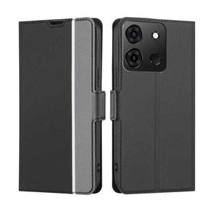For Infinix Smart 7 Twill Texture Side Buckle Leather Phone Case(Black)